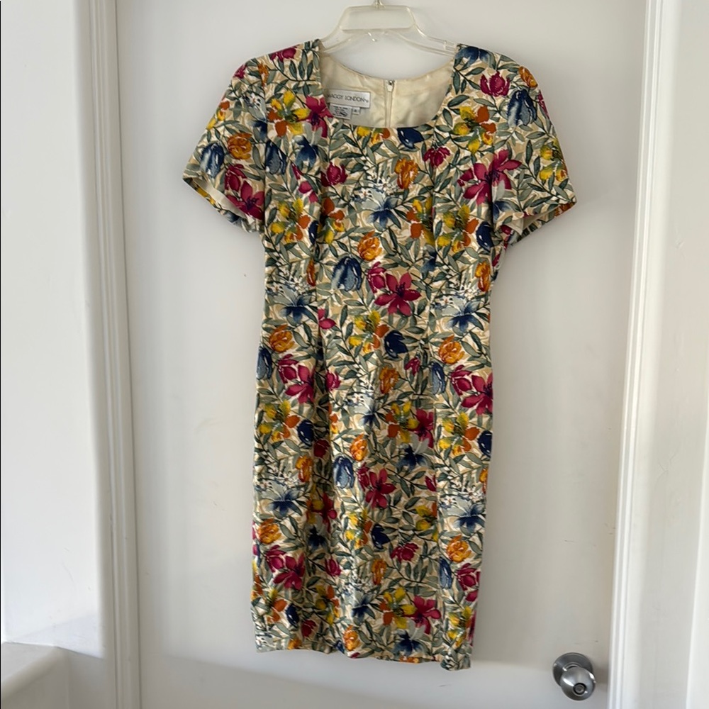 Maggy London Yellow Orange Puff Sleeve Sundress